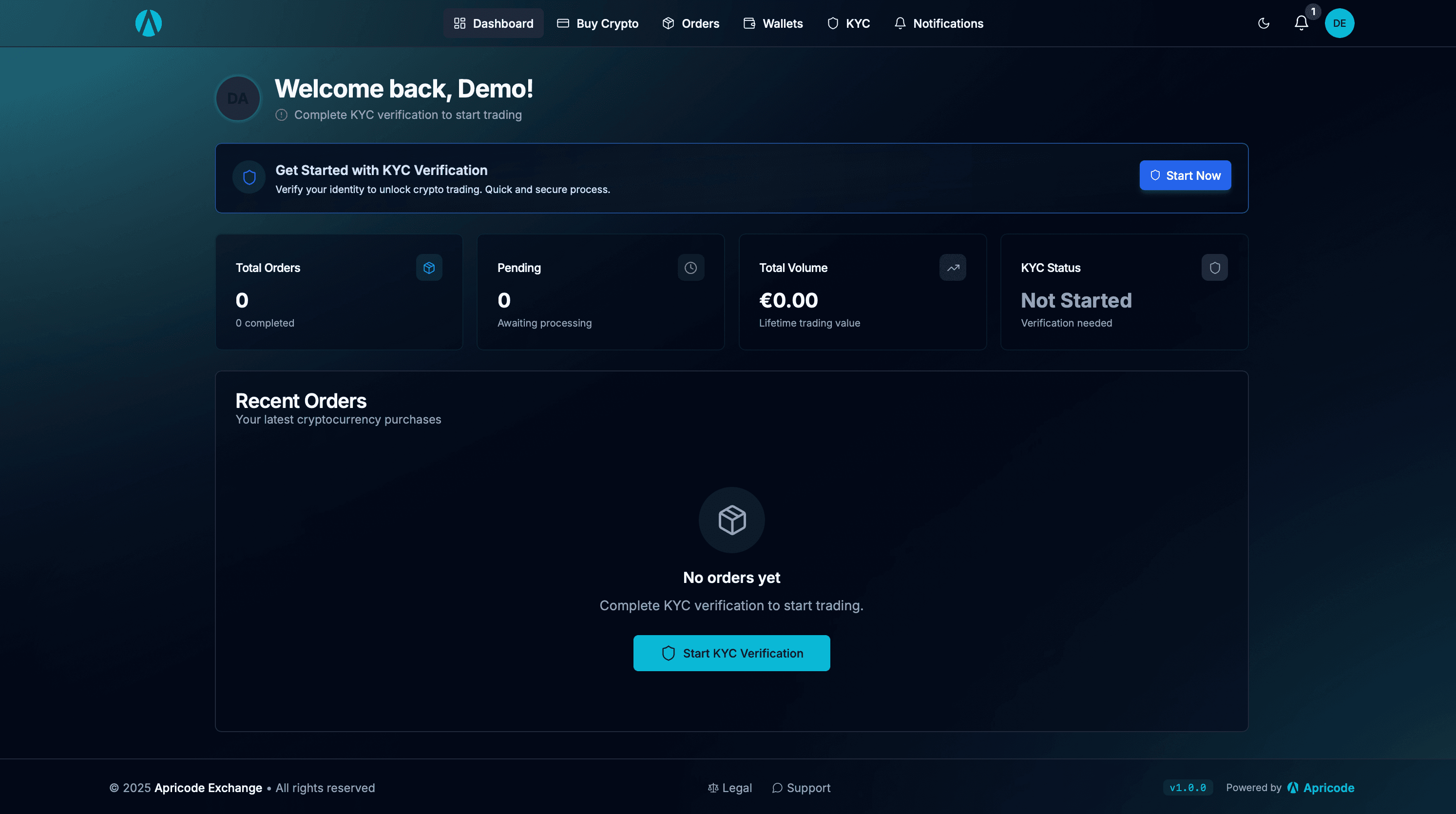 Client Dashboard Interface